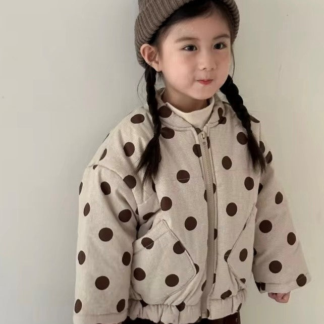 Raya Padded Polka Dot Bomber Jacket
